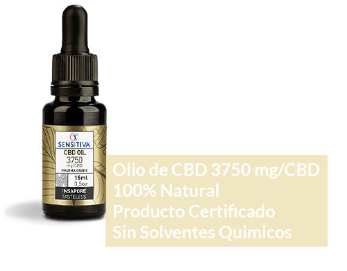 Descripcíon de aceite de CBD de 15 ml a 25% - Sensitiva