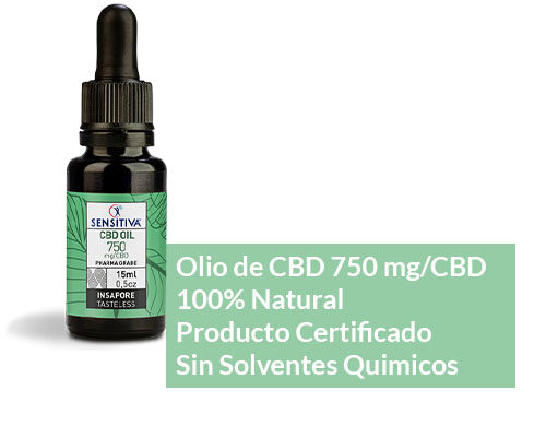 Descripción de aceite de CBD de 15 ml a 5% - Sensitiva