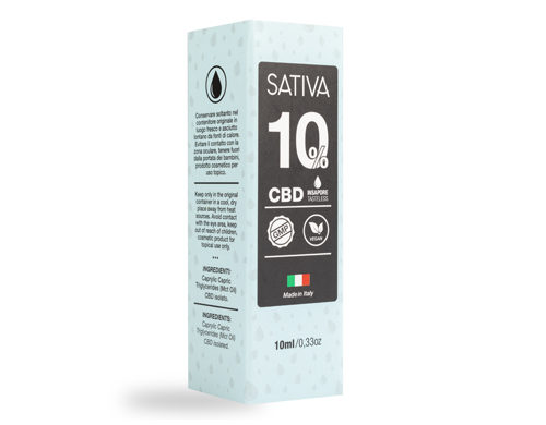 Paquete de Aceite CBD de 10 ml al 10% - Sativa