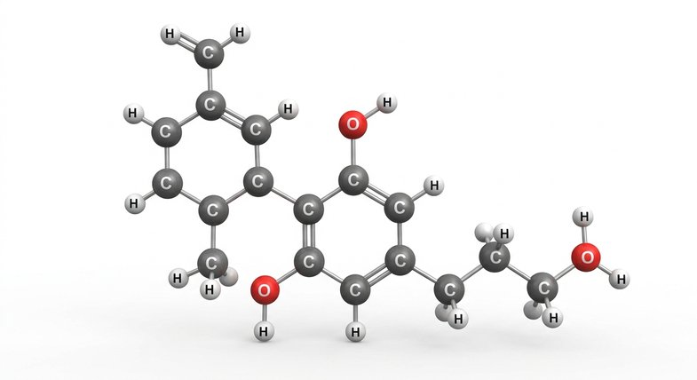 estructura-molecular-cbdv-cadena-propilo Estructura molecular del CBDV cannabidivarina con cadena propilo, fitocannabinoide derivado del cáñamo industrial