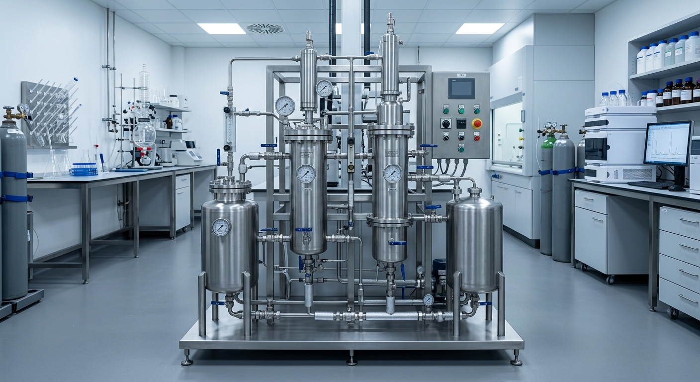 Laboratorio de extraccion de cbd full spectrum con cromatografia y analisis de cannabinoides terpenos