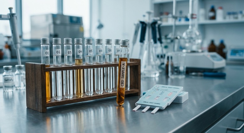 Prueba de detección de drogas para cannabinoides en un laboratorio científico