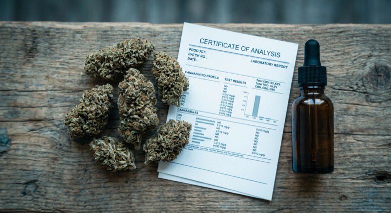 Productos de CBD de cáñamo industrial con certificados de análisis de laboratorio