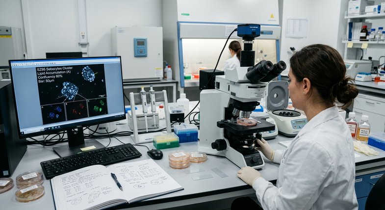 Investigación preclínica sobre cannabidiol y sebocitos humanos en cultivos celulares de la línea SZ95