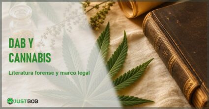 Banner editorial sobre el dab y los concentrados de cannabis en la literatura forense y el marco legal europeo según la documentación peer-reviewed actual