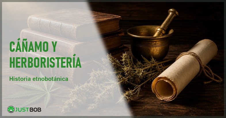 Bodegon fotografico de archivo con libros antiguos cerrados, ramitas secas de canamo, un mortero de laton y un pergamino enrollado en blanco sobre madera