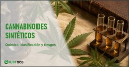 Banner editorial sobre los cannabinoides sintéticos su química y clasificación según la literatura toxicológica forense europea peer-reviewed