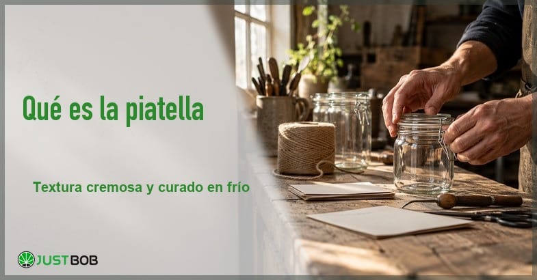 Banner del artículo con título verde y logo Justbob; a la derecha, unas manos cierran un frasco en un taller